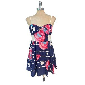 Yumi Kim Bue Pink Floral Mini Dress Pockets! size Small